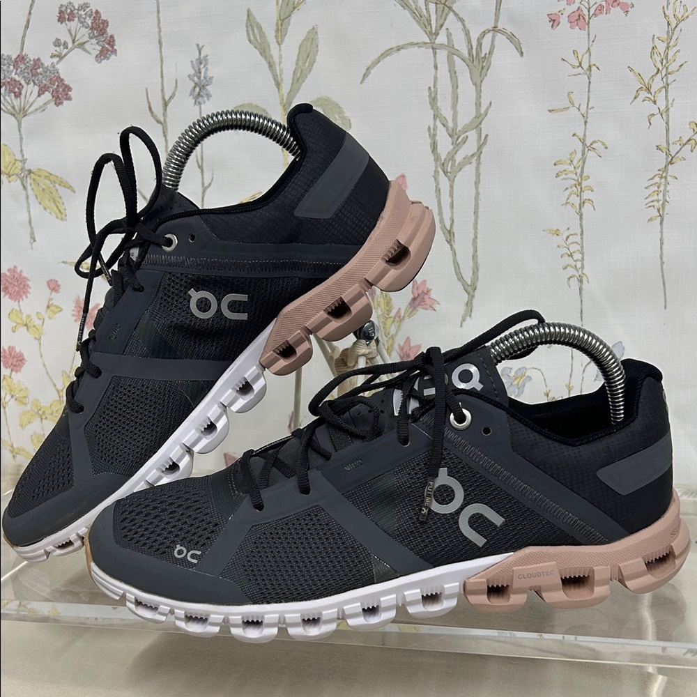 On Running Black and Pink Sneakers